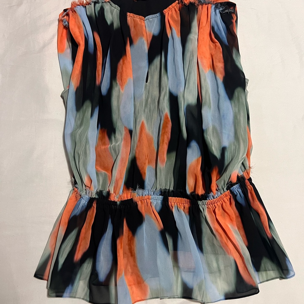 Altuzarra Vibrant Orange and Blue Blouse